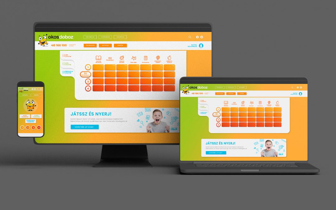 Webdesign for interactive learning website for kids